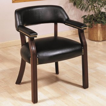 Black Vinyl Classic Commercial Office Chair w/Nailhead Trim [CROC-511K]