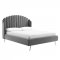 Lana Upholstered Platform Queen Bed in Gray Velvet by Modway