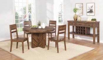 Tucson Dining Set 5Pc 108170 in Varied Natural by Coaster [CRDS-108170-Tucson Set]