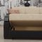 Fabric & Vinyl Two-Tone Modern Sofa Bed w/Options