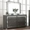 Jeanine Bedroom CM7534 in Gray Fabric & Mirror w/Options