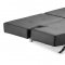 Black Leatherette Modern Convertible Sofa Bed with Folding Arms