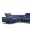 Azur Sectional Sofa in Blue Full Leather by VIG w/Recliner