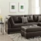 F6973 Sectional Sofa in Espresso Bonded Leather by Boss