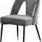 Akoya Dining Chair 794 Set of 2 Grey Velvet Fabric by Meridian