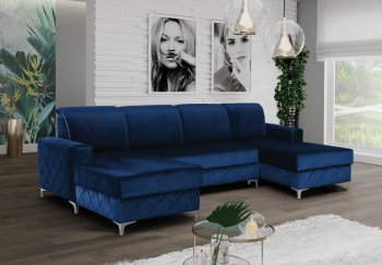 Alfredo W114 Sectional Sofa - Blue - Skyler Design [SKSS-Alfredo-Large W114-Blue]