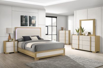 Hyland Bedroom Set 5Pc 215651 in Natural & White by Coaster [CRBS-215651 Hyland]