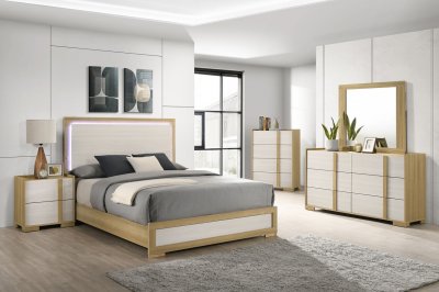 Hyland Bedroom Set 5Pc 215651 in Natural & White by Coaster