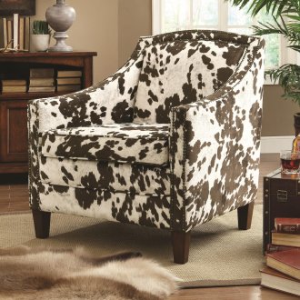 902134 Accent Chair Set of 2 in Cow Pattern Microfiber by Coaste