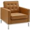 Loft Sofa in Tan Faux Leather by Modway w/Options