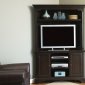 Mahogany Stain Finish Corner Entertainment Unit