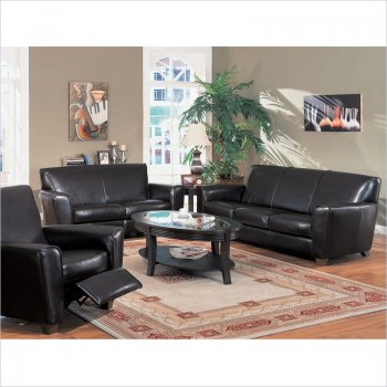 Dark Brown Bycast Leather Retro Styled Living Room [CRS-600011-Havana]