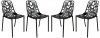 Devon Set of 4 Indoor/Outdoor Chairs DC23BL - Black - LeisureMod