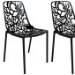 Devon Set of 4 Indoor/Outdoor Chairs DC23BL - Black - LeisureMod