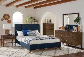 Charity 5Pc Bedroom Set 300626 - Blue Fabric - Coaster w/Options [CRBS-300626-Charity]