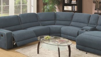 Becker 52595 Sectional Sofa in Blue Fabric by Acme w/Options [AMSS-52595-Becker]