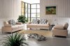 Beige Fabric Modern 3Pc Sofa Set w/Adjustable Back Cushions