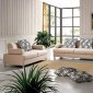 Beige Fabric Modern 3Pc Sofa Set w/Adjustable Back Cushions