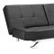 Black Leatherette Modern Convertible Sofa Bed with Folding Arms