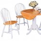 Natural & White Finish Classic 5Pc Dinette Set w/Drop Leaf