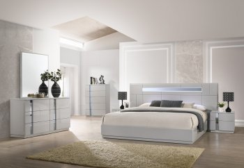 Palermo Bedroom in Grey by J&M w/Platform Bed and Options [JMBS-Palermo Grey]