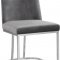 Heidi Dining Chair 728 Set of 2 Grey Velvet Fabric by Meridian