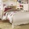 White Wash Finish Traditional Kids Bedroom w/Classic Sleight Bed