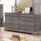 Merida Bedroom CM7504GY in Gray w/Fabric Headboard & Options