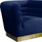 Bellini Sofa 669 in Navy Velvet Fabric by Meridian w/Options