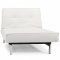 Splitback Sofa Bed in White w/Steel Legs by Innovation