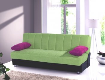 Leon Sofa Bed Convertible in Green Microfiber by Rain [RNSB-Leon Green]