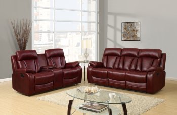 U97601 Motion Sofa in Burgundy PU by Global w/Options [GFS-U97601]