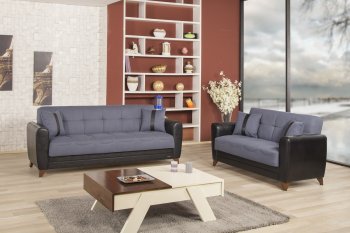 Bella Vista Sofa Bed in Gray Fabric by Casamode w/Options [CMSB-Bella Vista Prusa Gray]