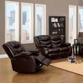 Bentley Reclining Sofa & Loveseat Set in Brown w/Optional Items