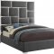 Milan Bed in Grey Faux Leather by Meridian w/Options