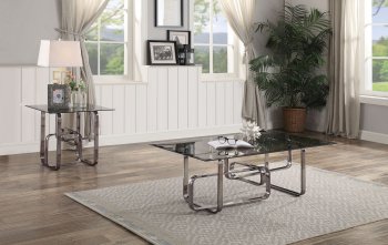 Berit Coffee Table & 2 End Tables Set 83030 in Black Nickel Acme [AMCT-83030-Berit]