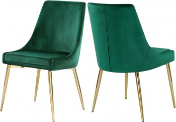 Karina Dining Chair 783 Set of 4 Green Velvet Fabric by Meridian [MRDC-783 Karina Green]