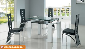 233DT Dining Table in White by American Eagle w/Optional Chairs [AEDS-233DT&104CH White]