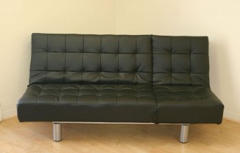 Black, Chocolate or White Leatherette Multi Position Sofa Bed [JMSB-503 Black]