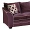 Eggplant Suede Fabric Modern Sofa & Loveseat Set w/Options