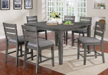 Viana 7Pc Counter Ht Dining Set CM3716PT in Gray w/Options [FADS-CM3716PT-Viana]