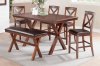 F2263 Counter Height Dining Set 6Pc in Acacia by Poundex