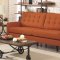 Kesson Sofa & Loveseat Orange Fabric 505371 by Coaster w/Options