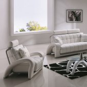 7031 Sofa in White Bonded Leather w/Options