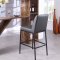 Bryce Bar Stool 919 Set of 2 in Grey Faux Leather by Meridian