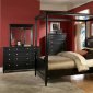 Black Finish Classic Bedroom w/Canopy Bed & Optional Items