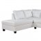 G907B Sectional Sofa w/Ottoman in White Leatherette by Glory