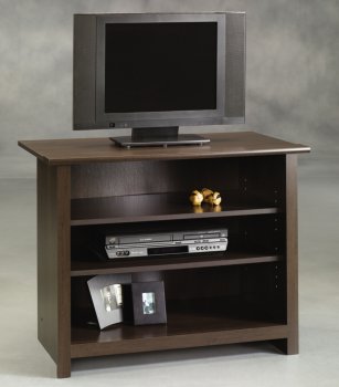 Cinnamon Cherry Finish Modern TV Stand w/Shelves [CTCTV-SA404738]