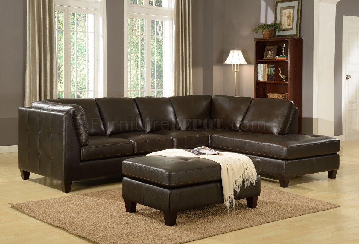9120R Margalo Sectional Sofa in Tobacco by Leather Italia