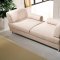 Beige Fabric Modern 3Pc Sofa Set w/Adjustable Back Cushions